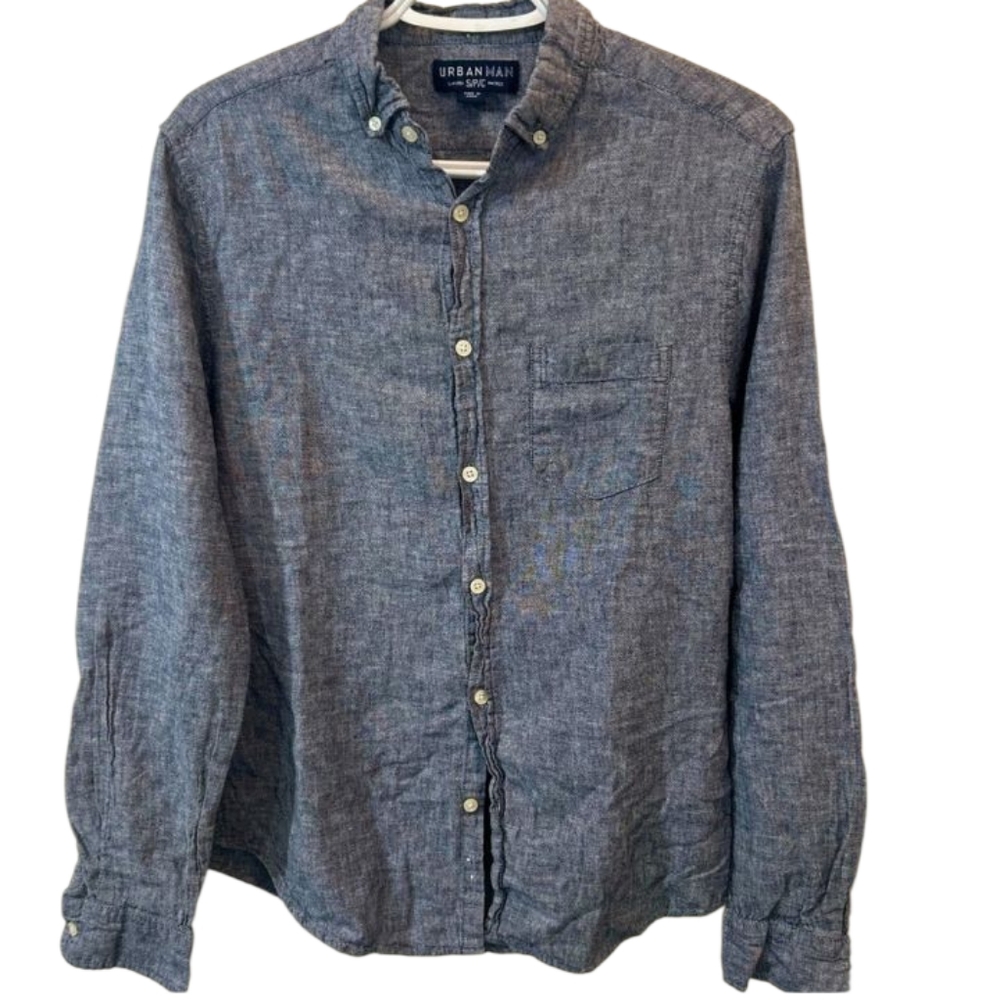💫URBAN MAN Long Sleeves Button Down Linen Shirt